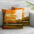 thumbnail image 3 of Chilfamy Autumn Leaves River Pillow Covers for Couch Sofa Indoor Outdoor Pillow Case Throw Pillow Cover Zipper Closure 1PC 12x12in, 3 of 5