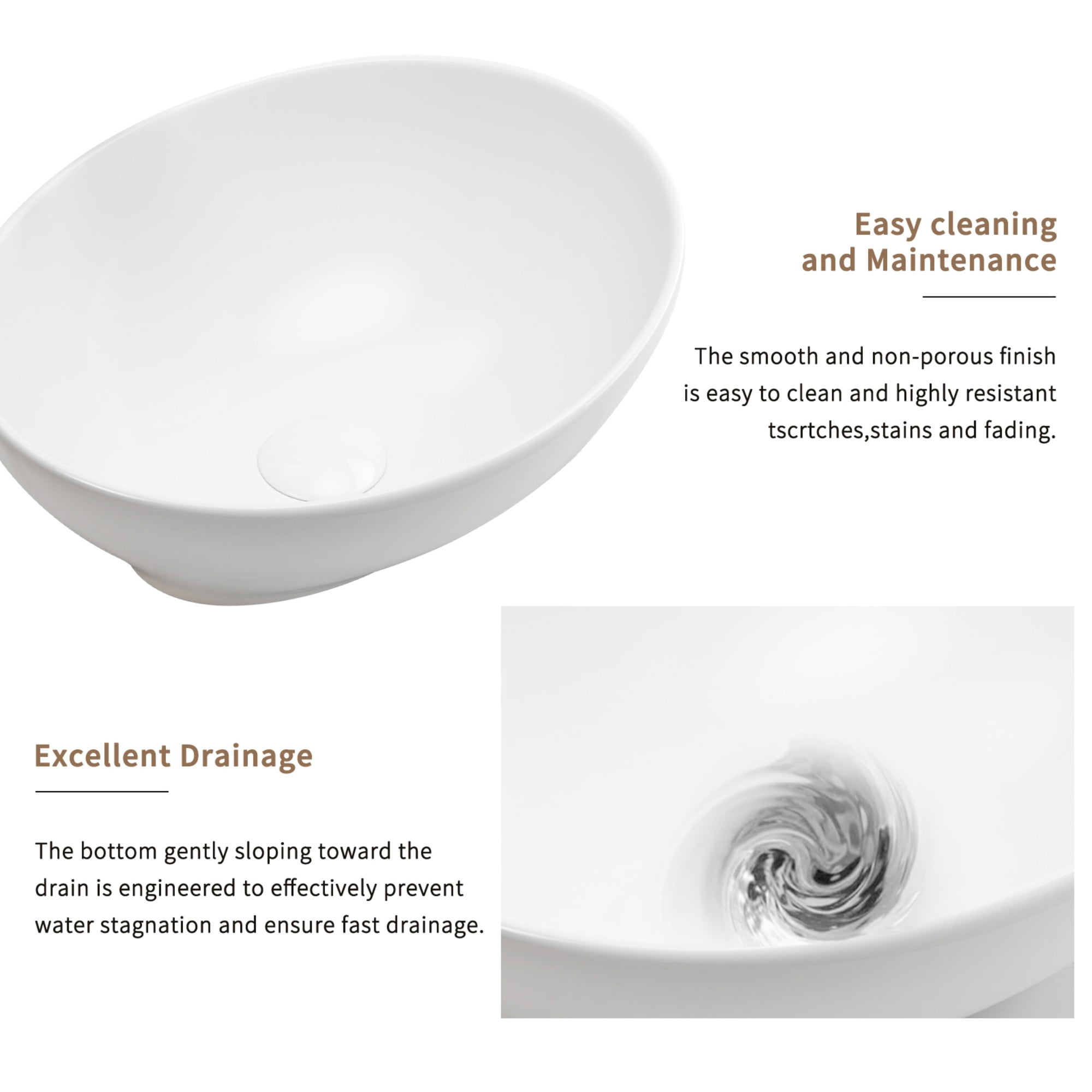 Bathroom Vessel Sink,Small Sink Above Counter,White Porcelain Ceramic,Bathroom Vanity Sink,Bowl