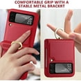 thumbnail image 2 of Ultra Slim Case Compatible Samsung Galaxy Z Flip 3 Case with Ring,360°Protective PC Phone Cover with Screen Protector Lightweight Phone Case for Samsung Galaxy Z Flip 3 5G Case with Hinge Red, 2 of 16