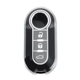 thumbnail image 1 of Funda de Llave de Coche de TPU Silicona en Negro y Plateado para Fiat 500 Cabrio/Nuova para Fiat 500C/500L/500X/600 - Funda de Control Remoto de 3 Botones, 1 of 6