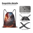 thumbnail image 4 of Xecao Fire Sky Dragon Pattern Sports Drawstring Backpack - String Swim Gym Bag with Wet Proof Pocket for Women&Men-Medium, 4 of 6