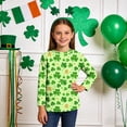 thumbnail image 5 of vdgthytj kids St. Patrick's Day Shirts boy girl Clover Shamrock 3/4 Sleeve Tops Casual Holiday Graphic Blouses, 5 of 6