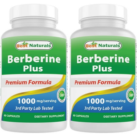 2 Pack - Best Naturals Berberine Plus 1000 mg per serving 60 Capsules - Berberine for  Healthy Blood Sugar Levels, Digestion & Immunity (Total 120 (Best Natural Progesterone Cream Uk)