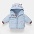 thumbnail image 2 of Gibobby Grandes NiñosChaqueta acolchada de plumón para niños, abrigo grueso con orejas de para otoño e invierno, chaqueta acolchada con animados(Azul claro, 4-5 Años), 2 of 3