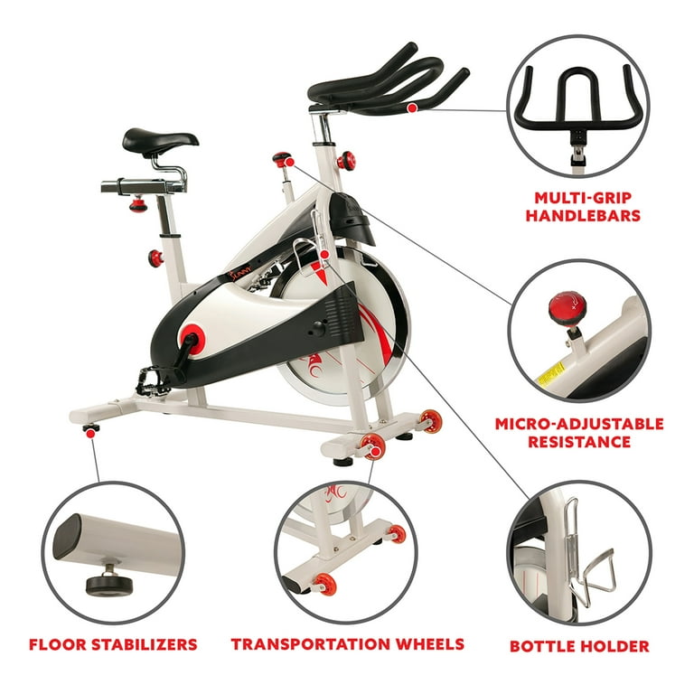 Sunny Health Fitness 40lb Indoor Cycle Bike, Adult Exercise Bike