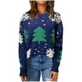 thumbnail image 2 of Dvkptbk Chandails de Noël pour Femmes Mode Femmes Noël Manches Longues Chandail Col Rond Chandail Décontracté Hauts Vêtements en Liquidation, 2 of 5