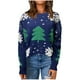 thumbnail image 2 of Suéter de cuello redondo de moda para mujer, suéter navideño de manga larga, suéter informal de cuello redondo, suéter para mujer, 2 of 5
