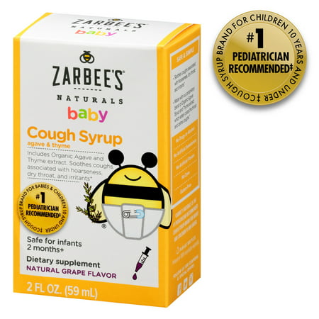 Zarbee's Naturals Baby Cough Syrup with Agave & Thyme , Natural Grape Flavor, 2 Fl. Ounces (1 (Best Baby Medicine For Cough)