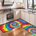 thumbnail image 3 of Kitchen Rugs Sets Of 2,Colorful Rainbow Tie Dye Spiral Pattern Anti Fatigue Kitchen Mat Rugs Non Slip Washable,Decorative Kitchen Floor Mats for Kitchen,Sink,Laundry,17"x47"+17"x47", 3 of 5