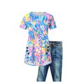 thumbnail image 5 of NSLGXD Womens T-shrits Trendy Round Neck Short Sleeve Shirts Button up Plus Size Graphic Tees Soft Holiday Tshirt Top S-2XL Purple Top, 5 of 5