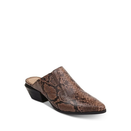

SPLENDID Womens Brown Snakeskin Print Goring Cushioned Hailee 2 Pointed Toe Stacked Heel Slip On Heeled Mules Shoes 7.5 M