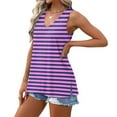 thumbnail image 3 of Dvprdro Womens Summer Tank tops Fashion Striped V Neck Sleeveless Side Split Casual Loose Tunic Blouses, 3 of 5
