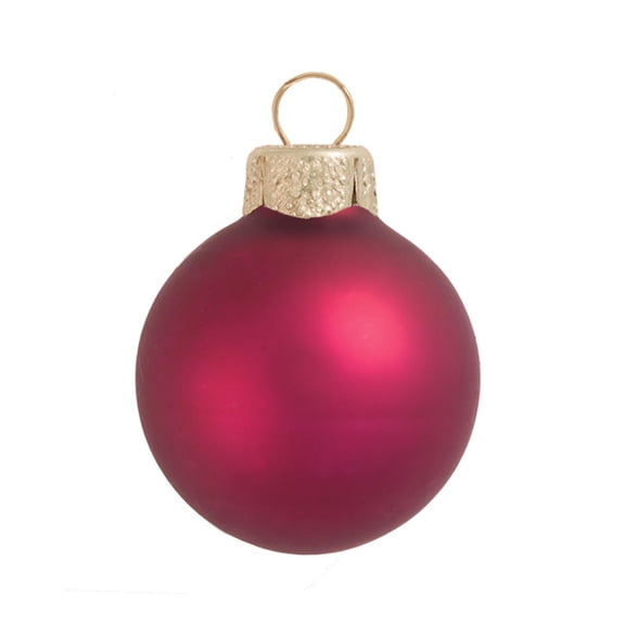 Whitehurst Matte Finish Glass Christmas Ball Ornaments - 2.75" (70mm) - Berry Red - 12ct
