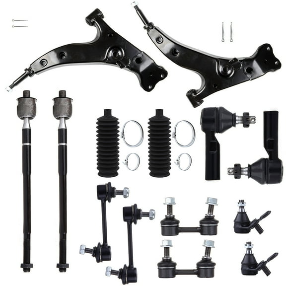 ECCPP 14PCS Front, Rear Suspension Kit for 1993-1995 for Toyota Corolla Lower Control Arm Sway Bar End Link Outer/Inner Tie Rod End Control Arm and Ball Joint Assembly