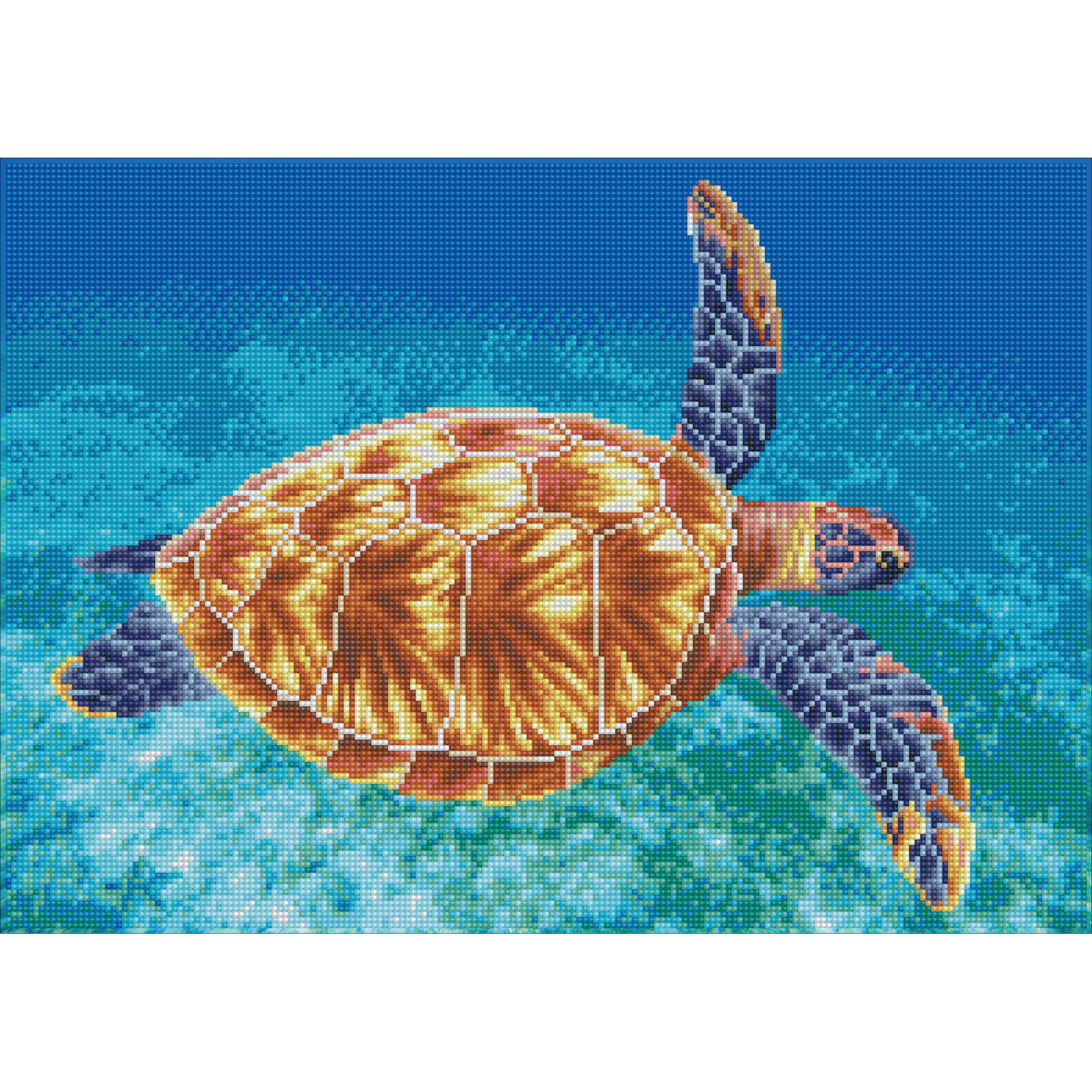 Diamond Dotz Graceful Swimmer Turtle Diamond Painting Kits for Adults - Diamond Art Kits a Relaxing Creative Craft Kit with Dotz Gems 14.6"x20.5"