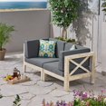 thumbnail image 2 of Noble House Brava Causeuse Modulaire Extérieure avec Coussins Vieillis/gris Foncé, 2 of 7
