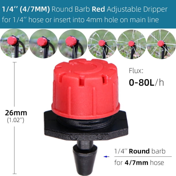 12 Colors of Adjustable 8-Holes Drippers Garden Irrigation Spinkler Nozzle Balcony Greenhouse Watering Emitters Automatic Tool30 PCS He Qiyong unisex