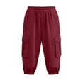 thumbnail image 7 of Stamzod Womens Cargo Capri Pants Loose Casual Elastic Waist Cropped Pants Plus Size Fashion Summer Capris Wine M, 7 of 7