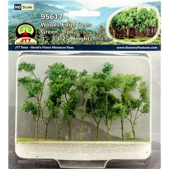 JTT Scenery Woods Edge Trees 3" To 3.5" 9/Pkg-