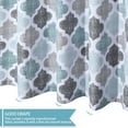 thumbnail image 5 of GlowSol 72"W x 84"L Shower Curtains Quatrefoil Tile Pattern Fabric Shower Curtains for Bathroom Cotton Blend Washable,Aqua Mint Gray, 1 Panel, 5 of 6