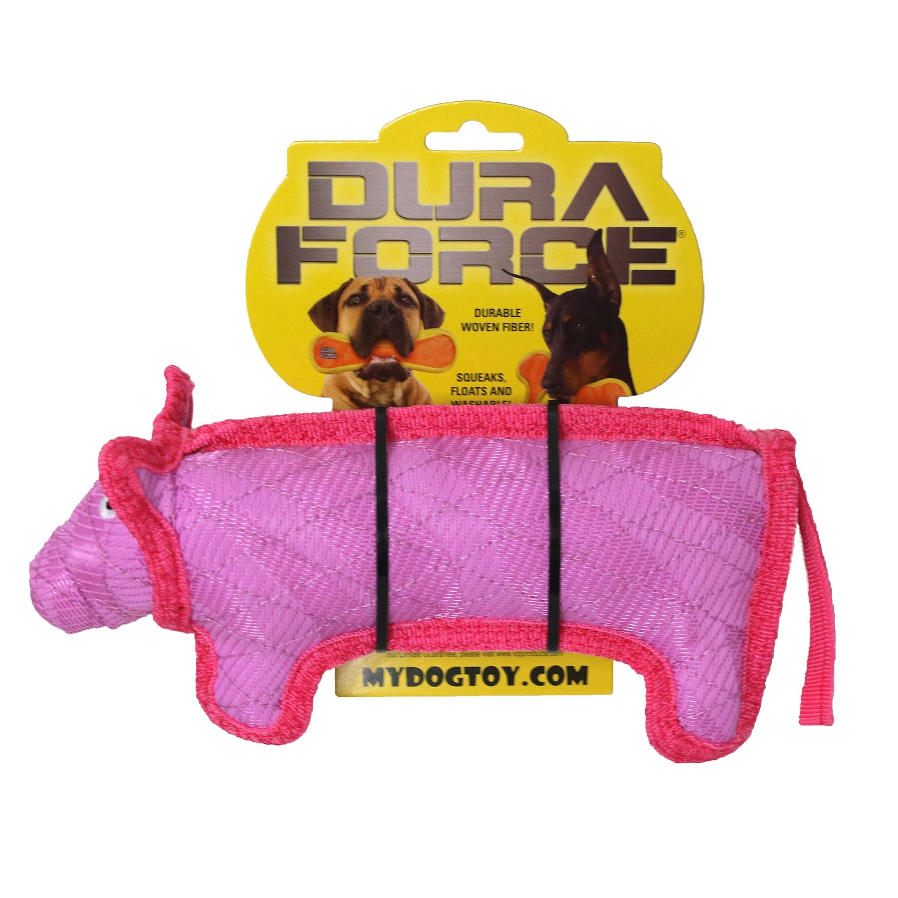 DuraForce Pig Tiger Pink-Pink, 2-Pack Durable Dog Toys