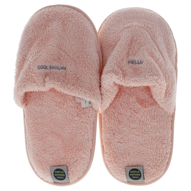 Pantuflas de toalla rosas grandes Cool Enough Studio para mujer 1 par Zapatillas Dama