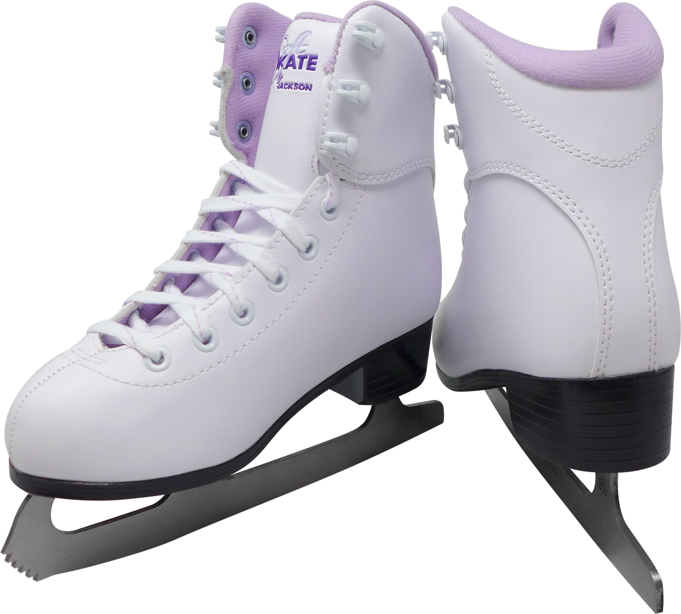 Purple Pink Jackson Ultima GS180 SoftSkate Womens Ice Skates / Blue Fleece 