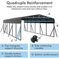 thumbnail image 5 of Sylviera 20x30ft Heavy-Duty Metal Carport, Outdoor Car Port Canopy with Reinforced Iron Frame, All-Weather Shelter for Cars, Trucks & Boats, Easy Assembly, 5 of 8