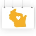 thumbnail image 2 of Wisconsin, State Outline and Heart (36x54 Giclee Gallery Art Print, Vivid Textured Wall Decor), 2 of 3