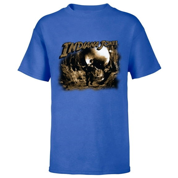 Lucasfilm Indiana Jones Raiders of the Lost Ark Boulder Run - Short Sleeve T-Shirt for Kids - Customized-Royal