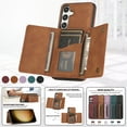 thumbnail image 5 of Dteck Case for Samsung Galaxy S23 FE,Magnetic Leather Case Built-in Card Slots Wallet Shockproof Kickstand Back Cover,Brown, 5 of 6