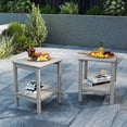 thumbnail image 6 of Pipopa Adirondack Outdoor Side Table Set of 2,HDPE All Weather Double Layer Patio Side Table,Rectangular End Table for Garden Balcony Pool,Wood, 6 of 7