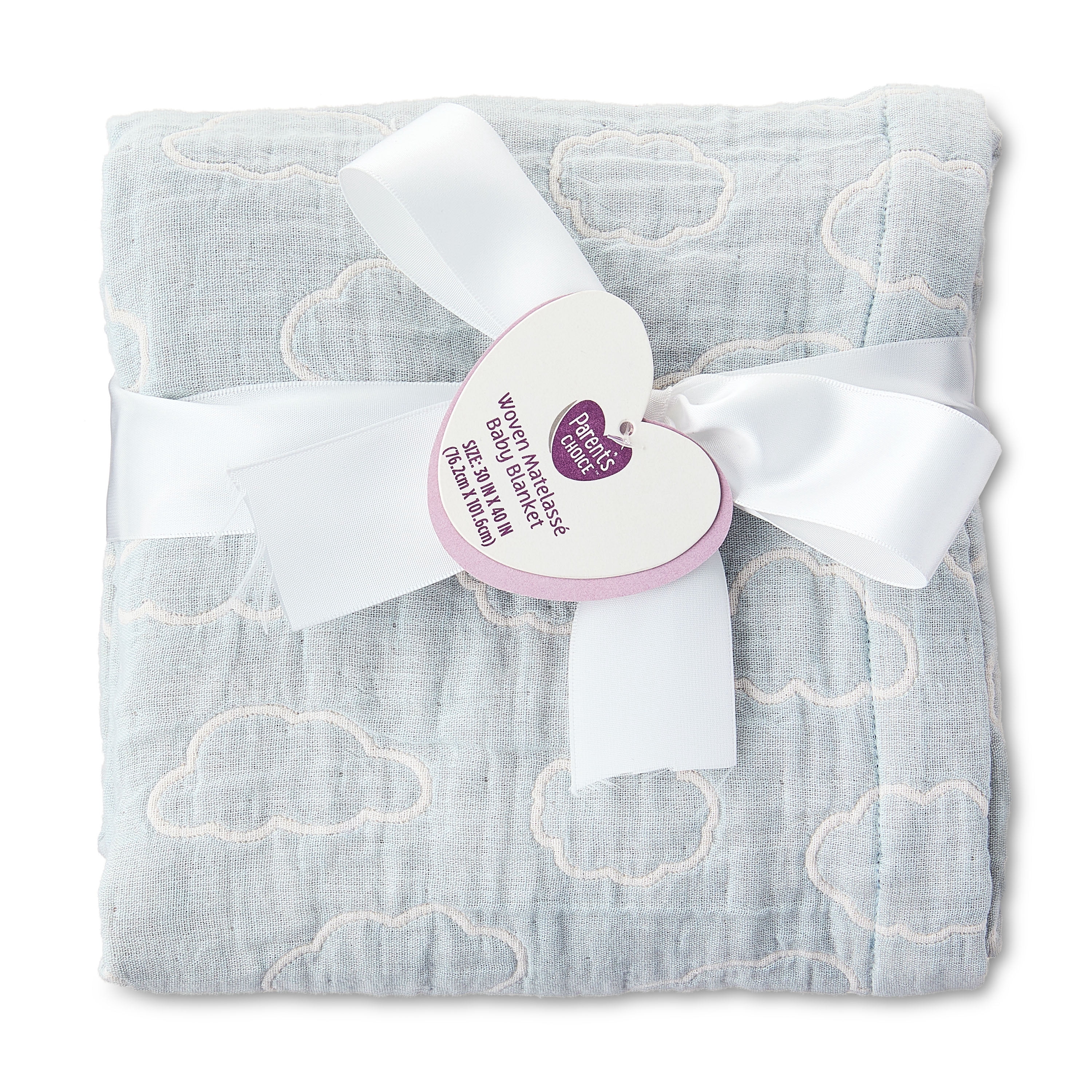 Parent's Choice Woven Baby Blanket, 100% Cotton, Soft & Cozy, Cloud Skywriting, 30" x 40"