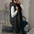 thumbnail image 5 of IROINNID Women's Hooded Puffer Coat Solid Color Long Sleeve Warm - Gilet Waistcoat Body Long Jacket Coat Outerwear, Black, 5 of 7
