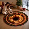 thumbnail image 2 of BZPIZ 24“ Christmas Round Rug, 3D Optical Illusion Train Tunnel Prank Rug, Christmas Train Holiday Floor Mat for Living Room Bedroom Entryway, 2 of 6