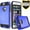 Blue, variant on iPhone XR Case, 2-Piece Style Hybrid Shockproof Hard Case Cover with [Tempered Glass Screen Protector] Hybird Shockproof And Circlemalls Stylus Pen-Black