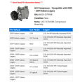 thumbnail image 2 of A/C Compressor - Compatible with 2005 - 2009 Subaru Legacy 2006 2007 2008, 2 of 2