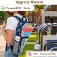 thumbnail image 6 of COEQINE Clear Backpack for School Boys Bookbag PVC Polyester See Through Book Bag with Padded Shoulder Straps, Heavy Duty Work Bag Transparent Daypack, Shark Basketball Blue, 6 of 7