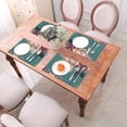 thumbnail image 6 of XMXT 4 Pcs Woven Placemats, Green Watercolor Flower Background Stain Resistant Anti-Skid Placemat for Kitchen Table, 12 x 18 inches, 6 of 6