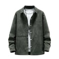 thumbnail image 1 of Blusa y camisa de manga larga con cuello vuelto para hombre, blusa informal de moda con cuello vuelto, camisa, chaqueta con bolsillos, blusa holgada de manga larga con cuello, camisa para hombre, abri, 1 of 3