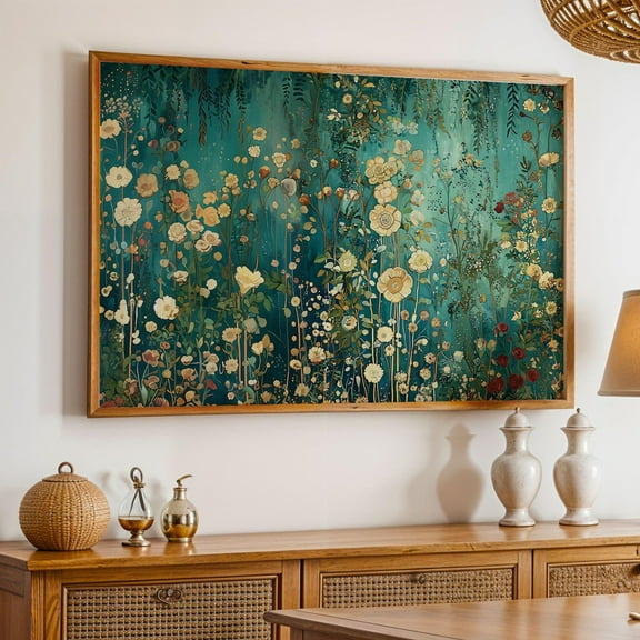 Wildflower Gustav Klimt Art Print Poster Poster Botanical Gold Background Floral Wall Art Vintage Flower Meadow Klimt Gallery Nature Wall Art Print Poster, Size 8x12 UNFFRAMED F03.1.6l1630