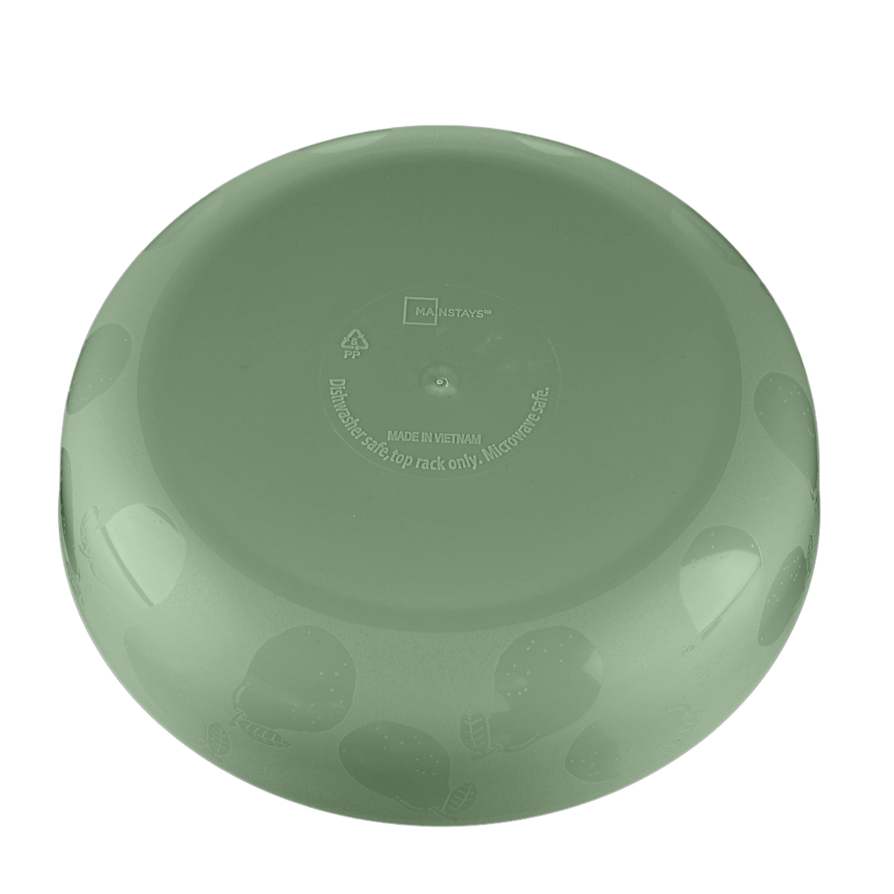 Mainstays - Navy Round Plastic Dinner Bowl, Pear Etched, 42-Ounce