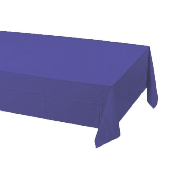 creative converting touch of color plastic table cover, 54 by 108-inch, purple