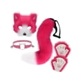 thumbnail image 2 of BELOVING Ensemble Collier et Queue d'Animal Visage d'Halloween pour Bal Boîte de Nuit Jeu de Rôle Rose Rouge Blanc, 2 of 10