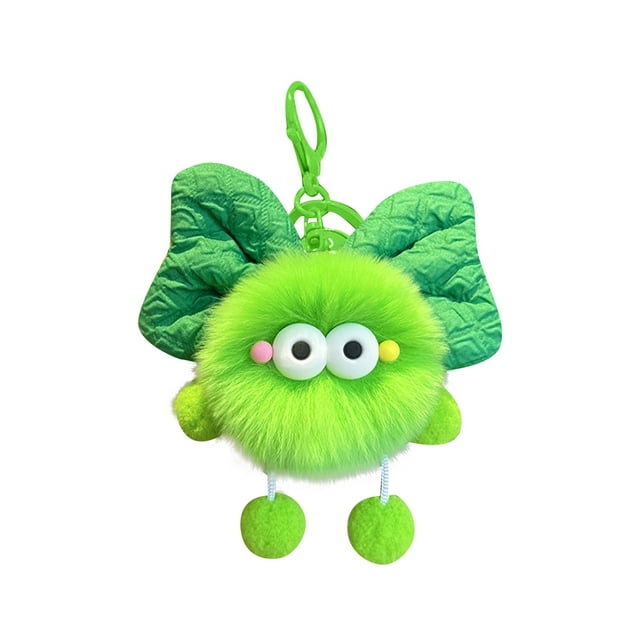 Cute Keychain With Bow Soft Toy Car Accessory Backpack Charm For Girls Boys Kids Stuffed Animal