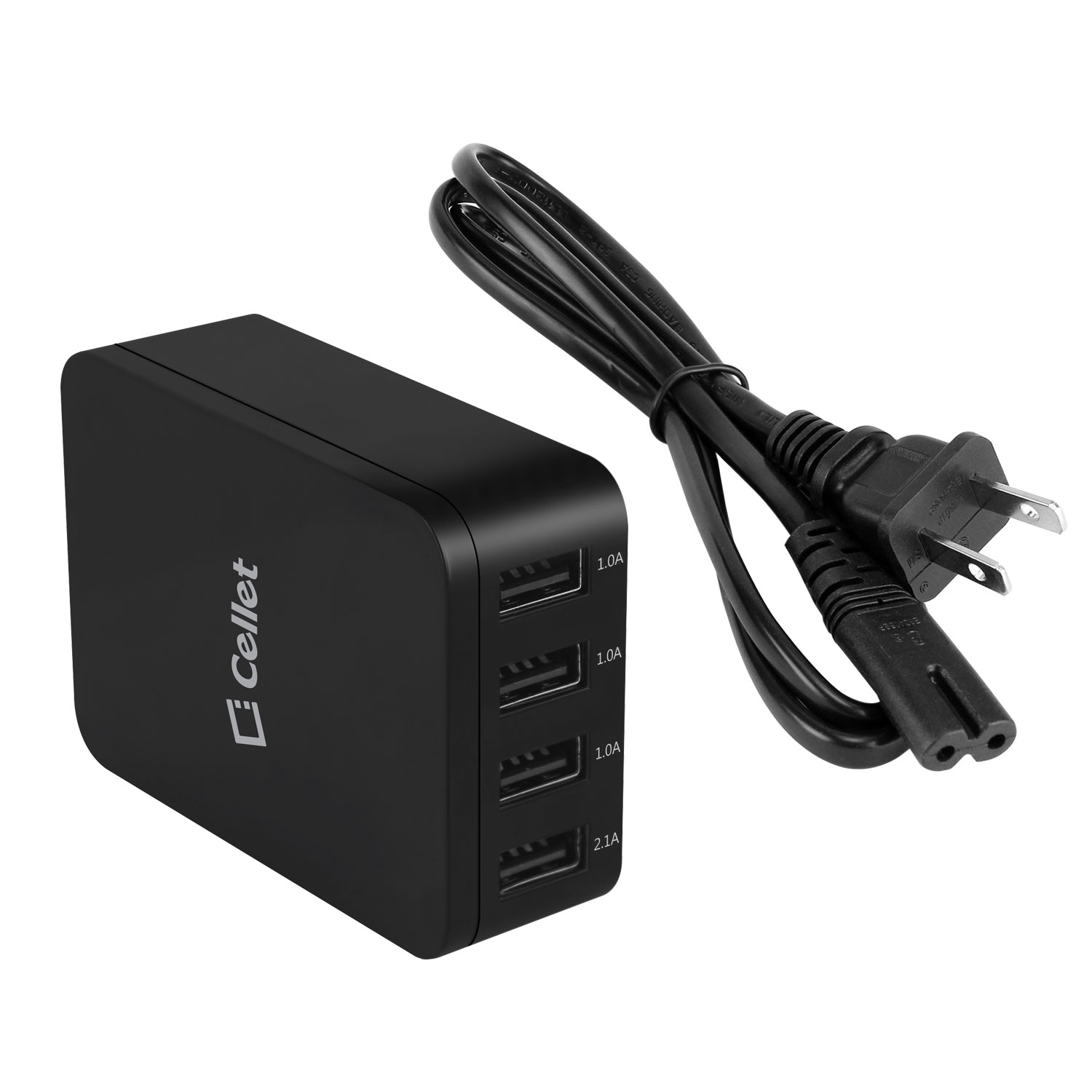 Cellet 5V / 25Watt (5.1Amp) 4Port USB Desktop Charging Station/Travel Wall Charger Black - image 9 of 9