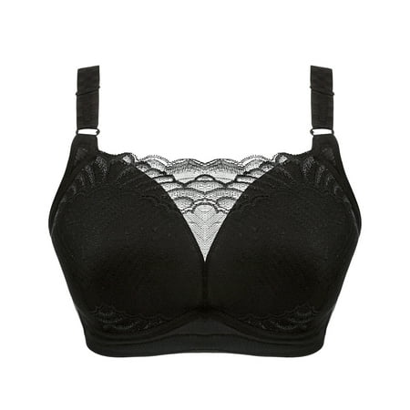 

Bra Women Bra No Rims Lace Beautiful Back Anti-burnout Breast-feeding Underwear Polyester no underwire sports bra Black