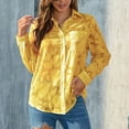 thumbnail image 4 of LEAVINGSUO Fall Winter V Neck Long Tops for Women, Womens Tops Women's Chiffon Long Sleeve Fashion Color Cardigan, 4 of 5