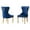 Navy Blue, variant on Double Tufted Navy Blue Velvet Side Chairs with Gold Stainless Steel Legs
