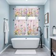 thumbnail image 3 of Wildflowers Kitchen Curtains Sets for Windows 36 Inch Length, Spring Watercolor Tulip Floral Leaf Pink Plaid Rod Pocket Window Treatments Tier Curtains and Valances Set for Bedroom/Bathroom, 3 of 8